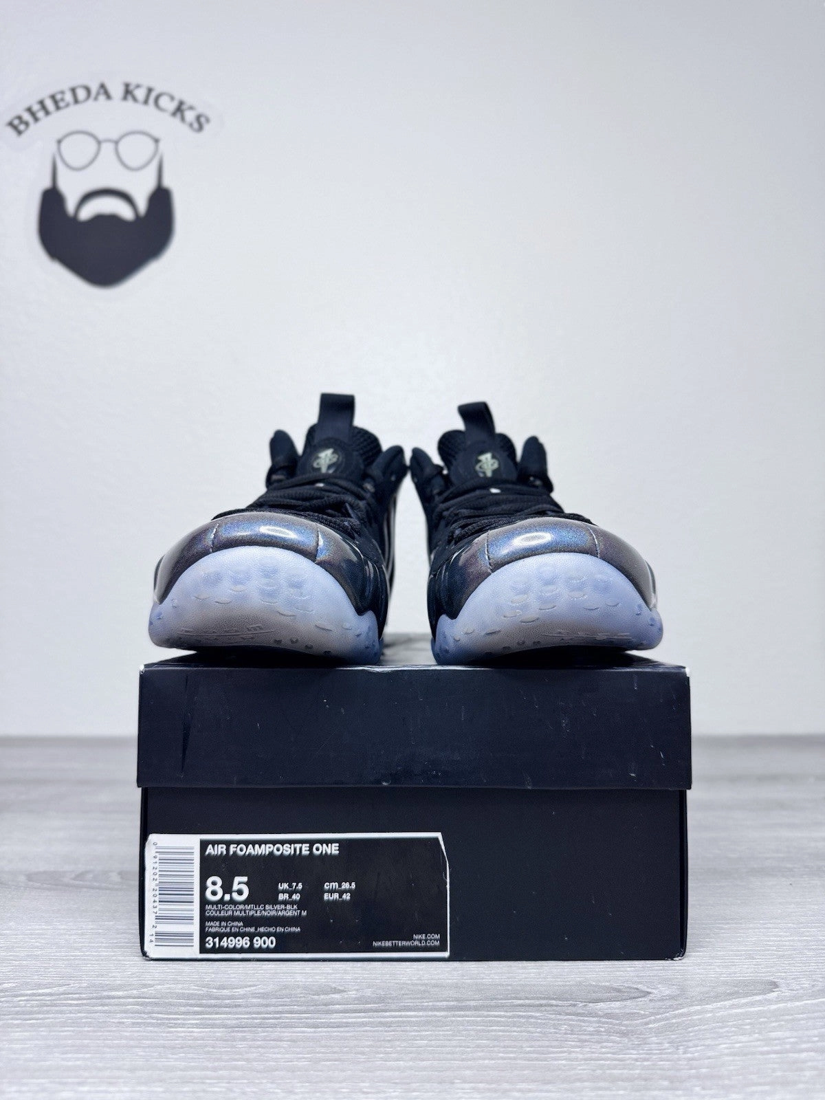 Size 8.5 - Nike Air Foamposite One Hologram 314996-900 Preowned Authentic Asics Shoes Running Shoes