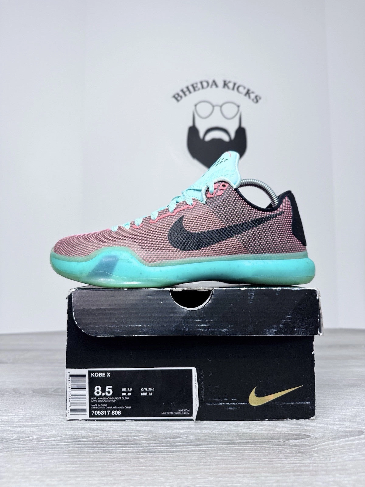 Size 8.5 - Nike Kobe 10 Easter 705317-808 Authentic Preowned CLEAN Compare Asics Tennis Shoes