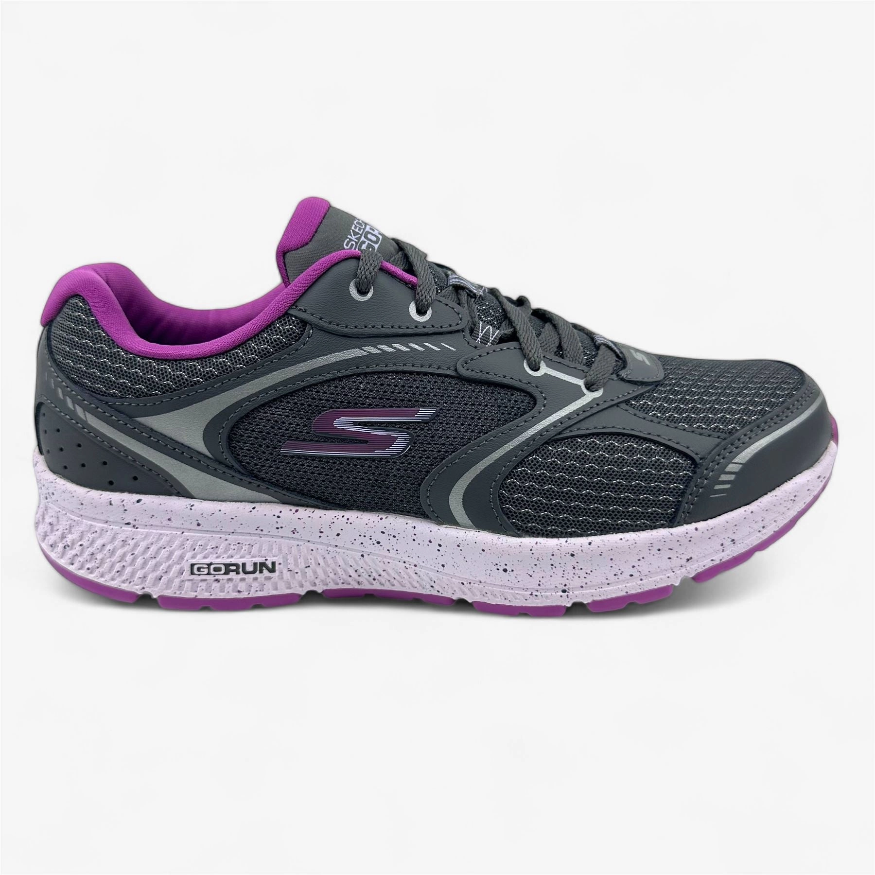 4dfwd 2 Running Shoes Skechers Go Run Consistent 2.0 Dynamic Energy Charcoal Purple Womens Sneaker