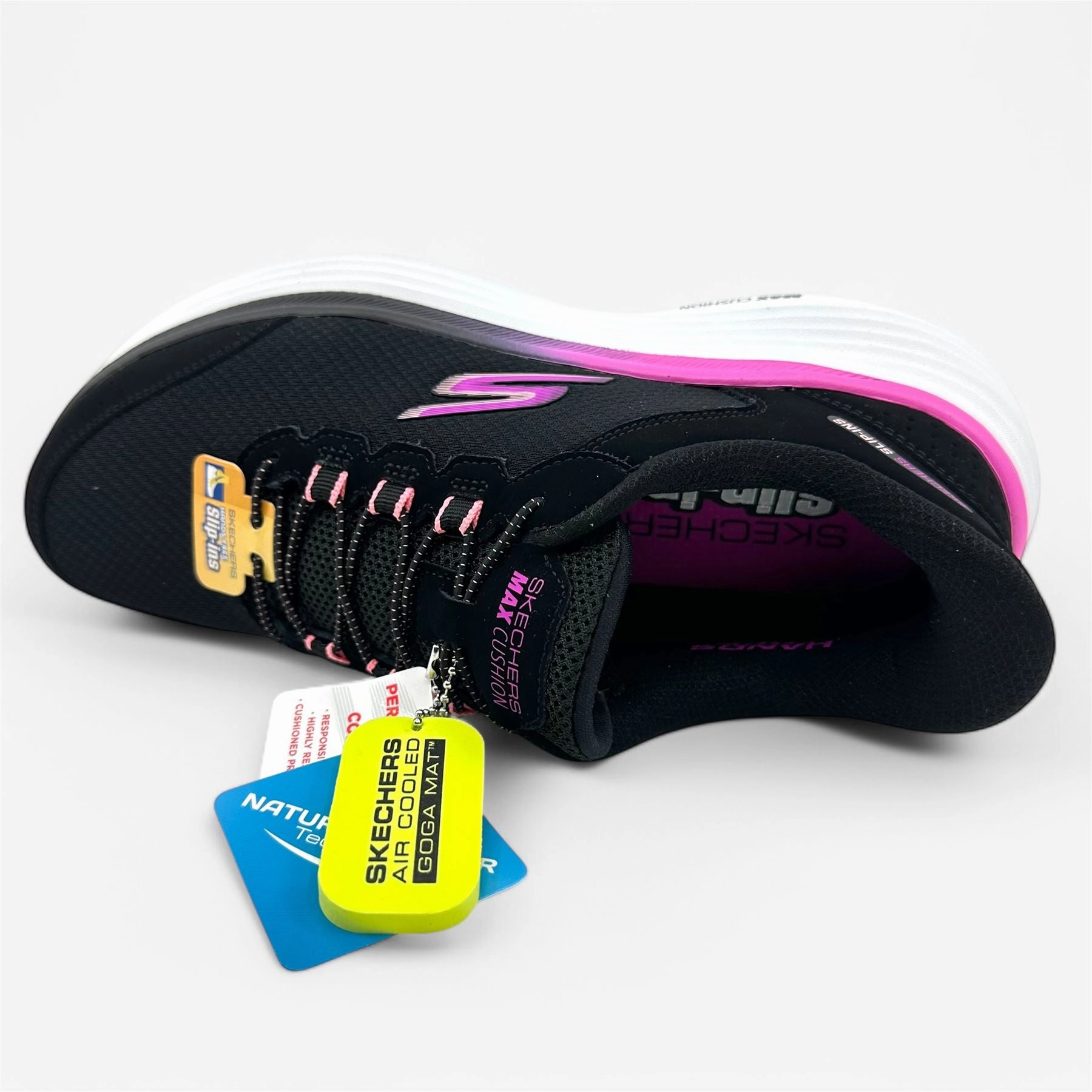 Ultra Cushioned Running Shoes Skechers Max Cushioning Endevour Cardova Black Pink Womens Athletic Sneaker