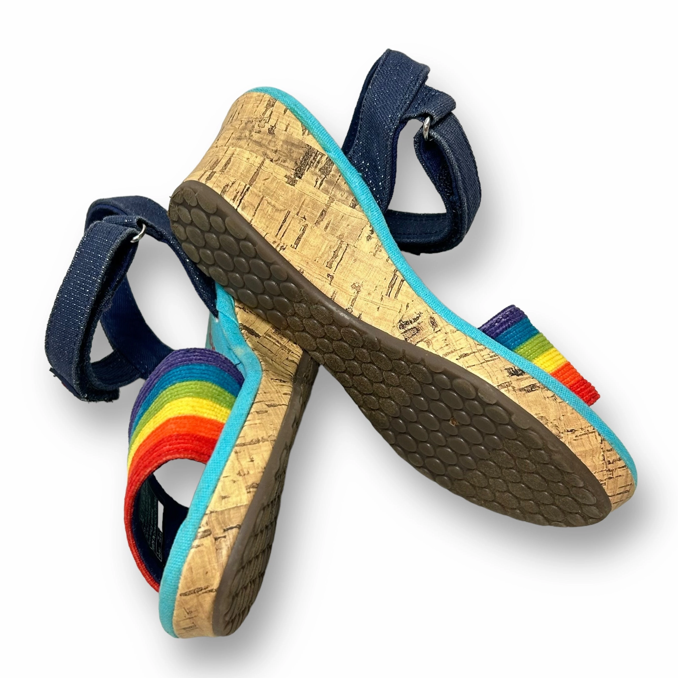 Sandals Anigua Skechers Sandals Girls Size 12 Rainbow and Stars Cork Wedge Heel Shoes