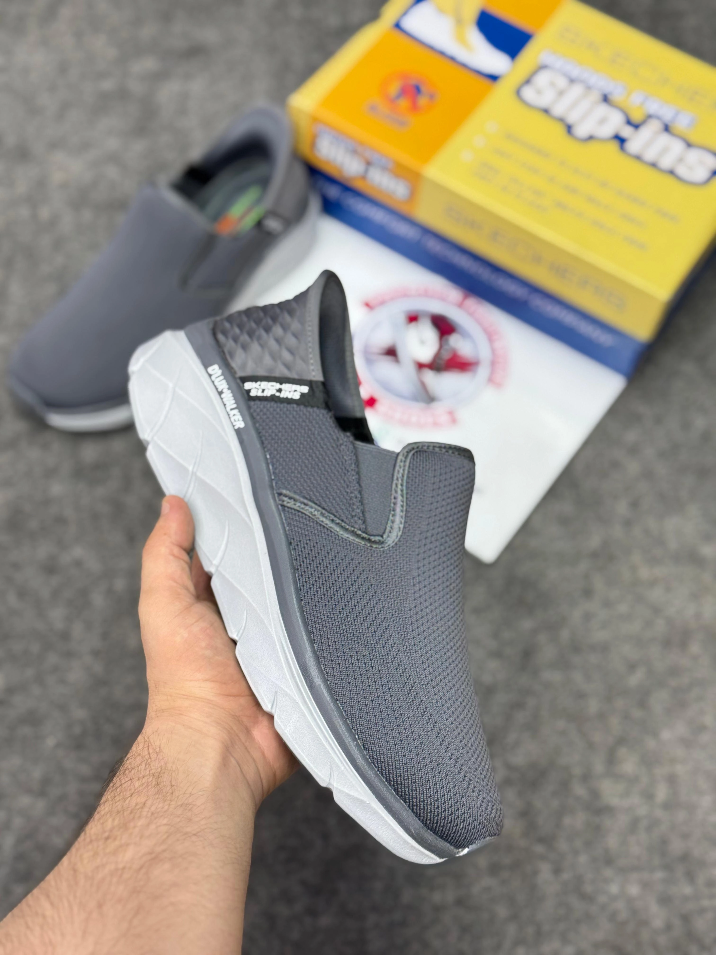 Olympic Running Shoes Skechers Slip-ins: Max Cushioning Hyper Burst Dark grey, Air-Cooled Memory Foam