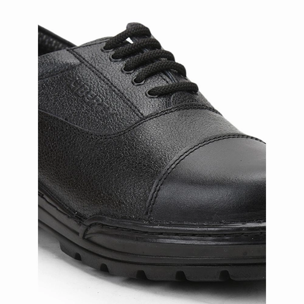 Freedom Casual (Black) POLICE Leather Oxford Shoes VEER-3 By Liberty Italian Casual Shoes
