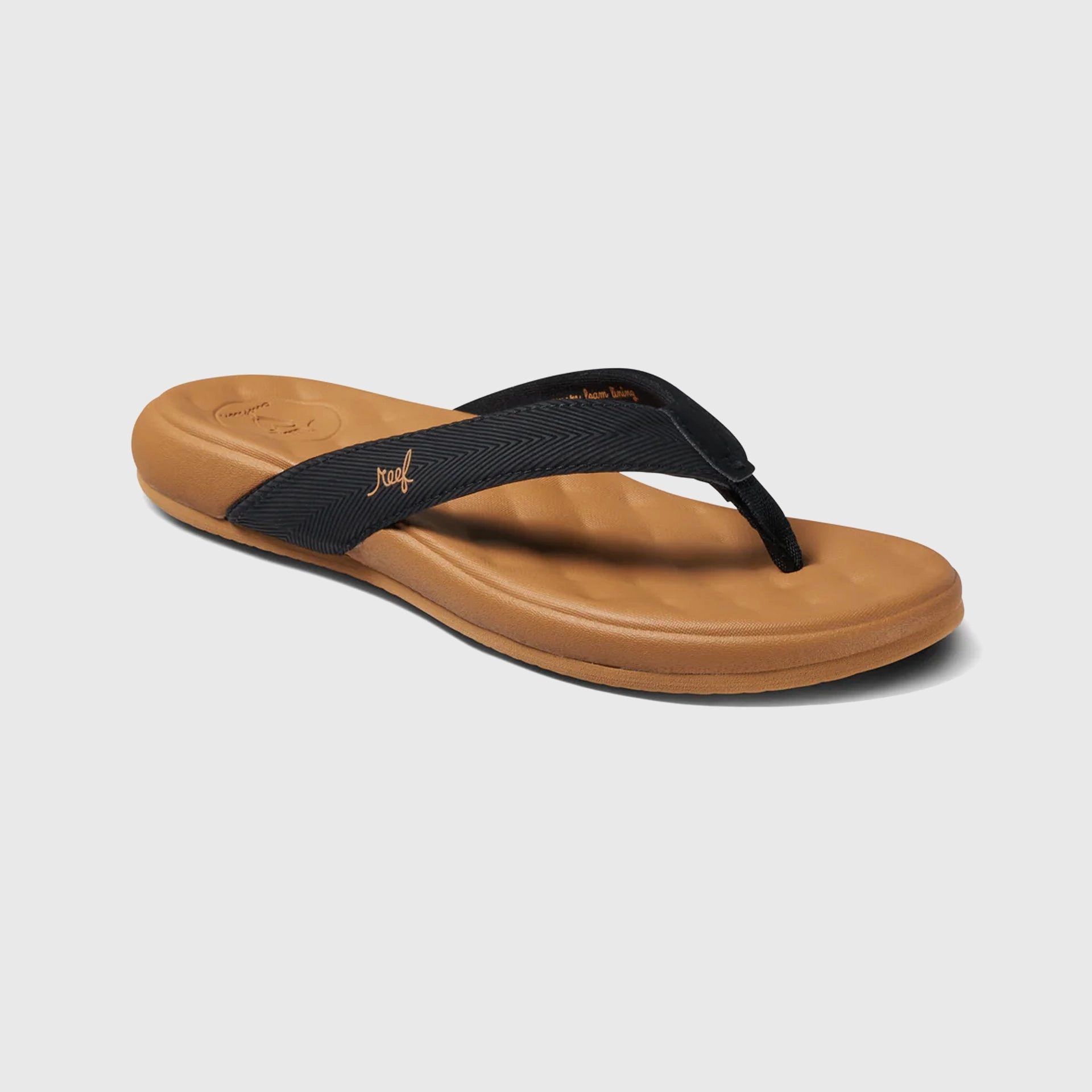Reef Womens Cushion Harmony Flip Flops - Black/Tan Indigo Flip Flops