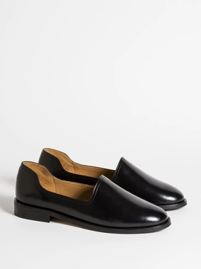SLIM BLACK LEATHER Wingtip Loafers
