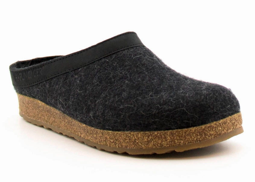 Kankan Slippers Haflinger Unisex Grizzly With Leather Slippers