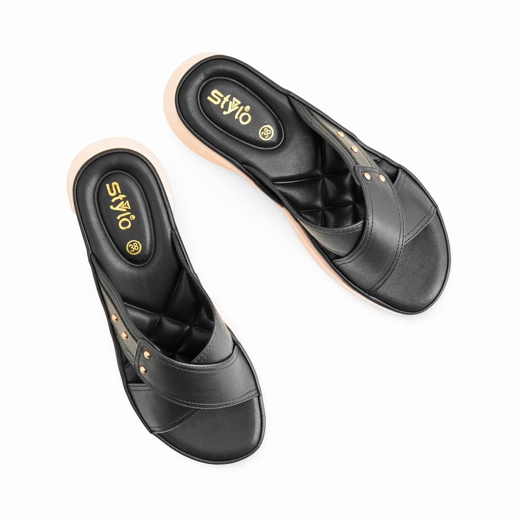 Black Formal Women Slipper PU0509 Best Support Slippers
