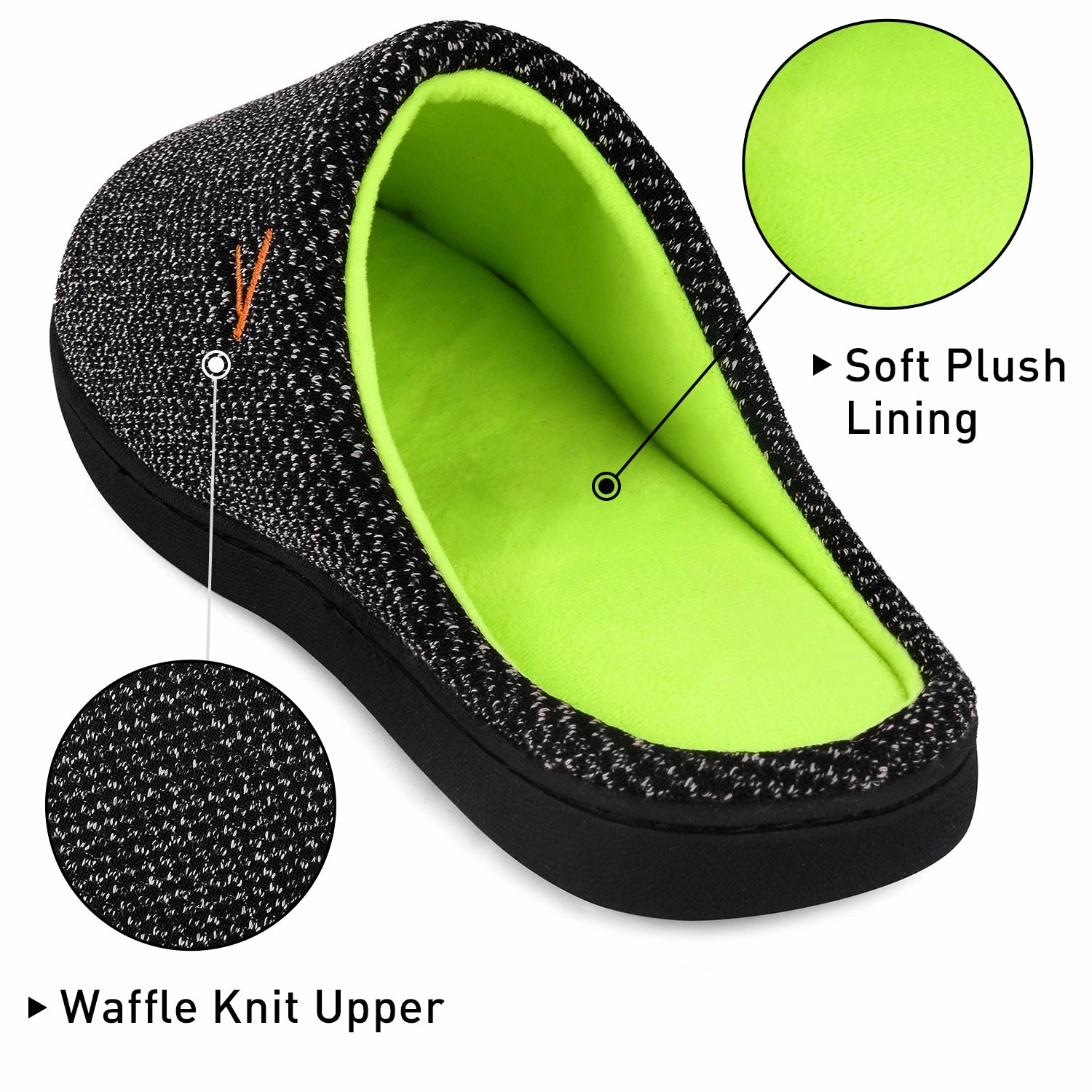 Grateful Slippers VONMAY Men's Slippers Two-Tone Cozy House Shoes Open Back Memory Foam Slippers Indoor Outdoor