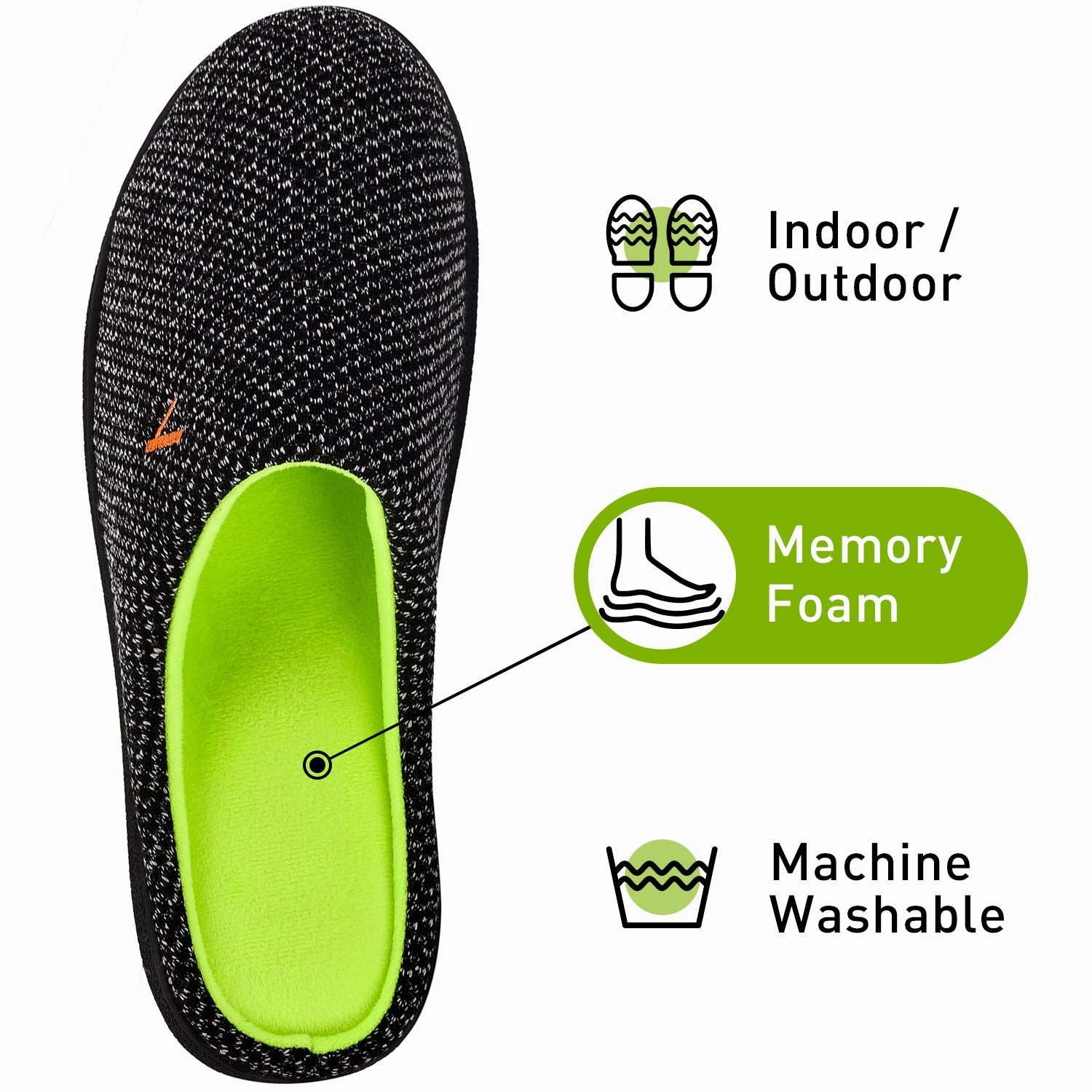 VONMAY Men's Slippers Two-Tone Cozy House Shoes Open Back Memory Foam Slippers Indoor Outdoor Yeey Slides