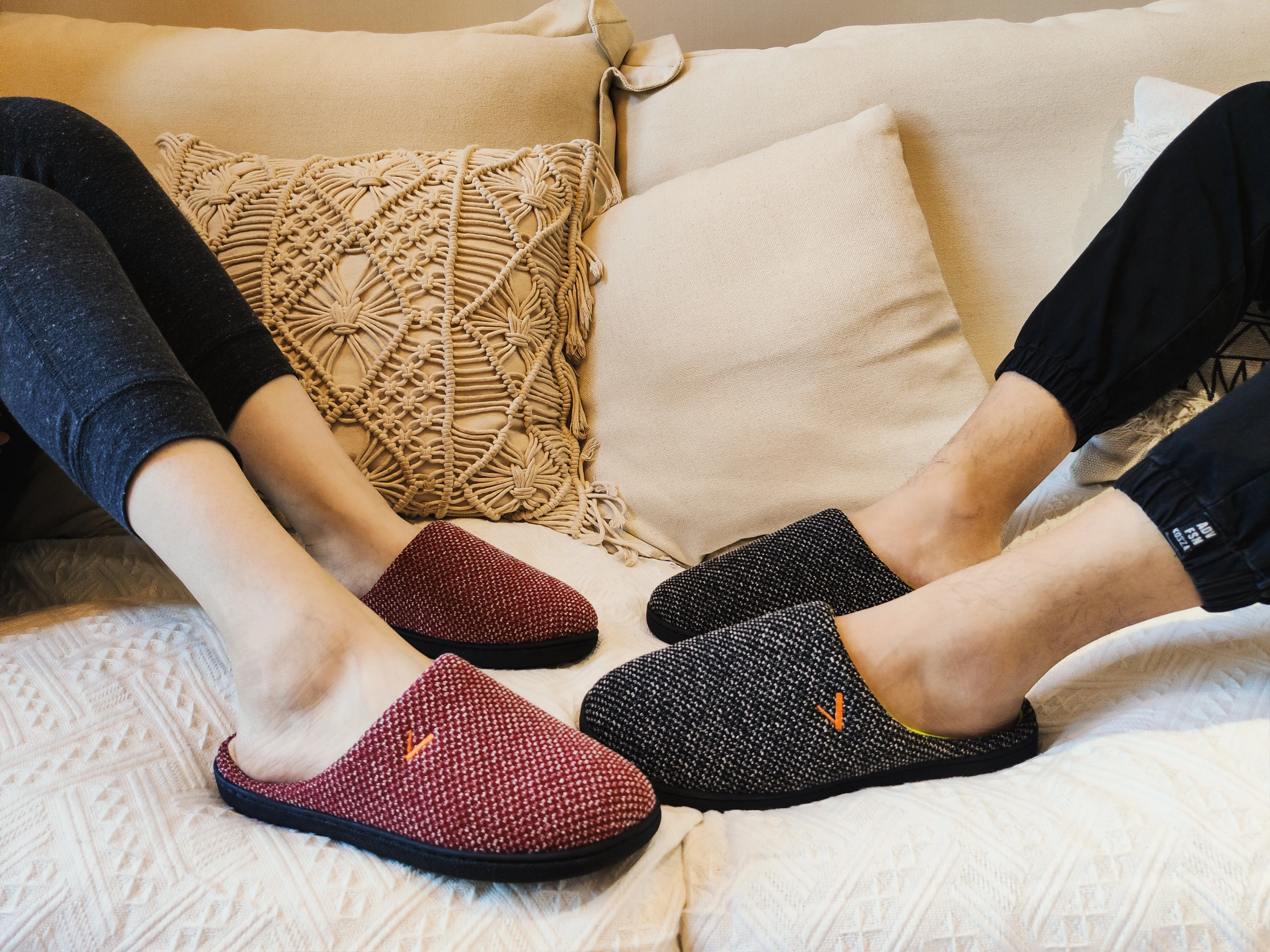 VONMAY Men's Slippers Two-Tone Cozy House Shoes Open Back Memory Foam Slippers Indoor Outdoor Childrens Slippers