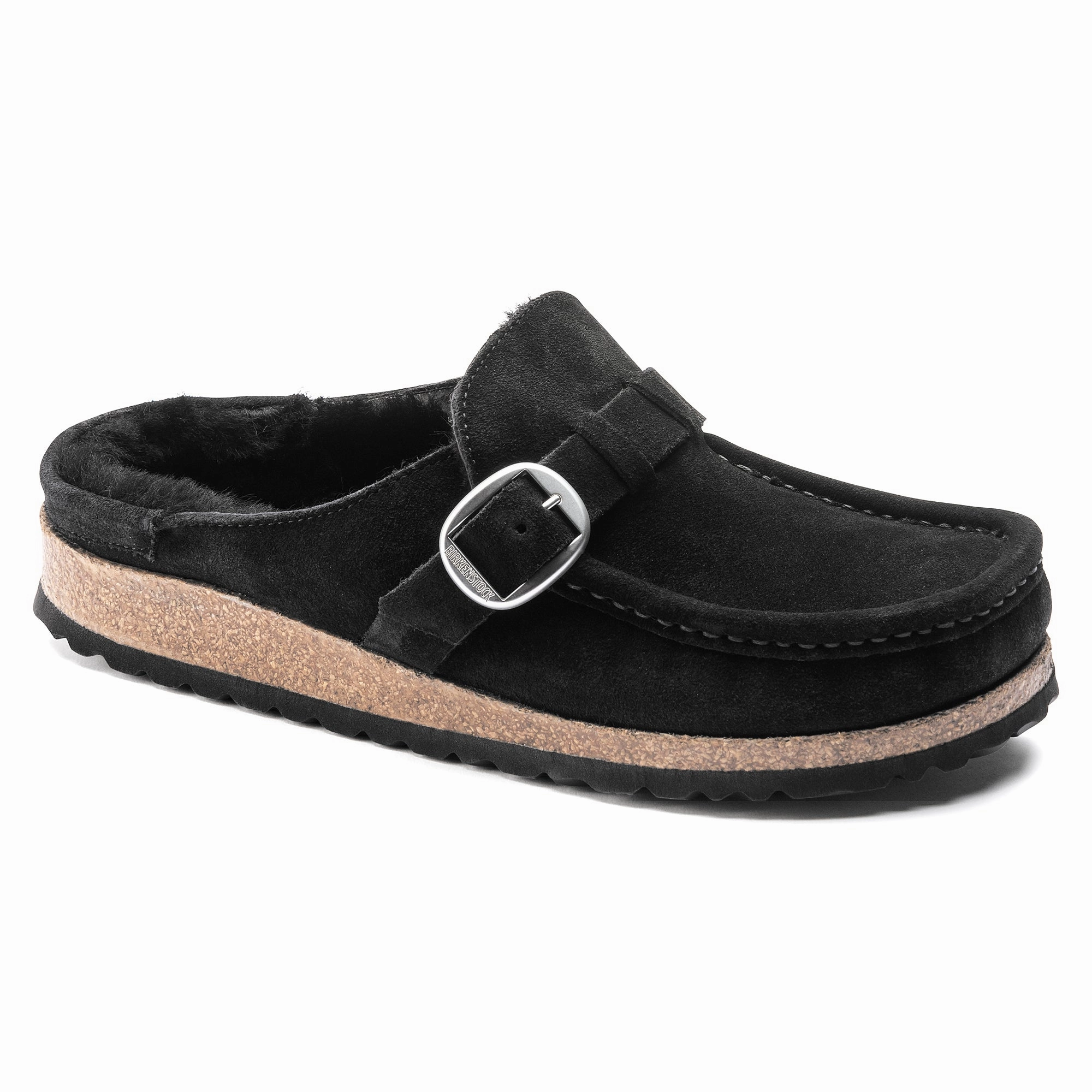 Sheer Socks Loafers Birkenstock Buckley Shearling Suede Leather Clogs Women's