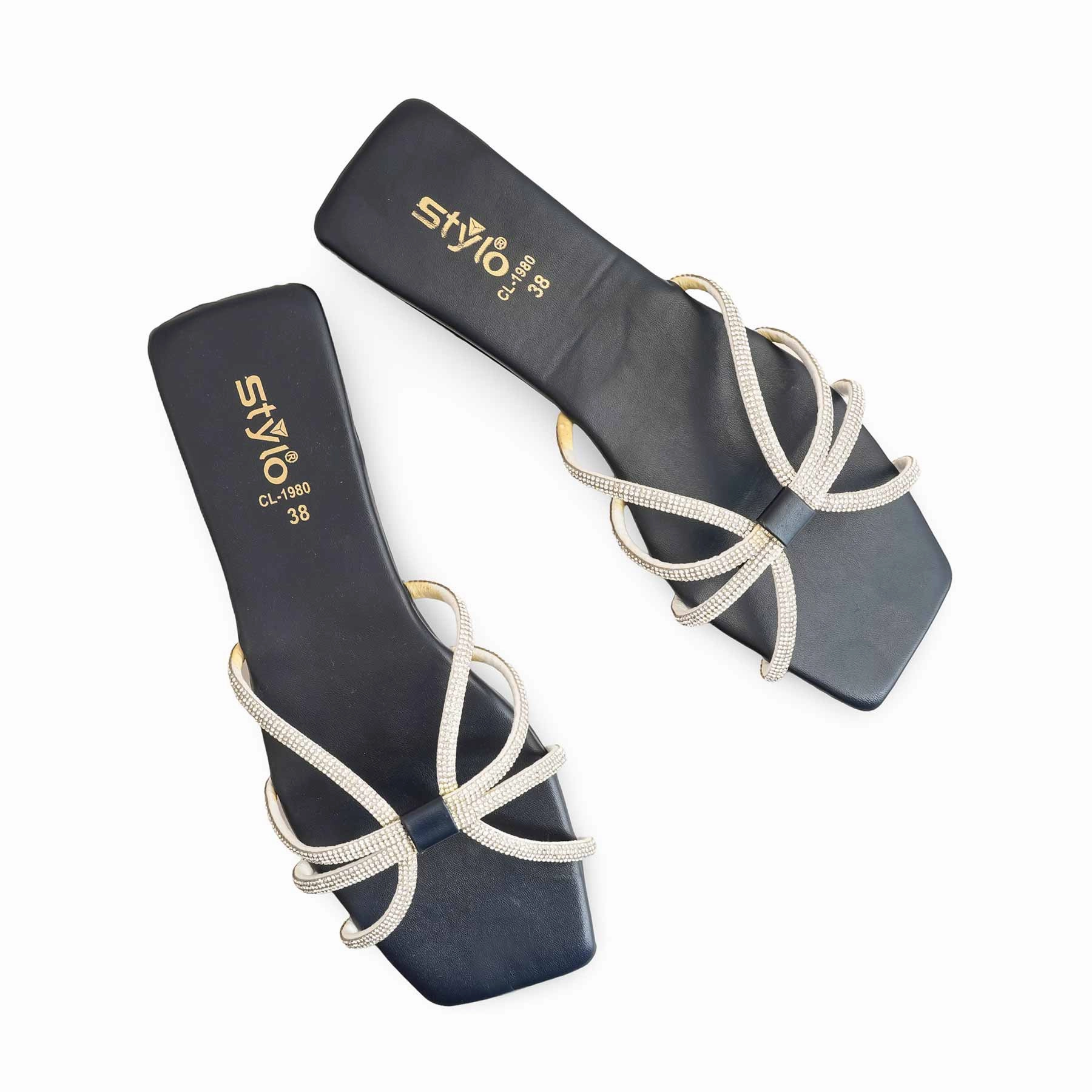 Navy Casual Slippers For Ladies CL1980 Casual Cut Shoes