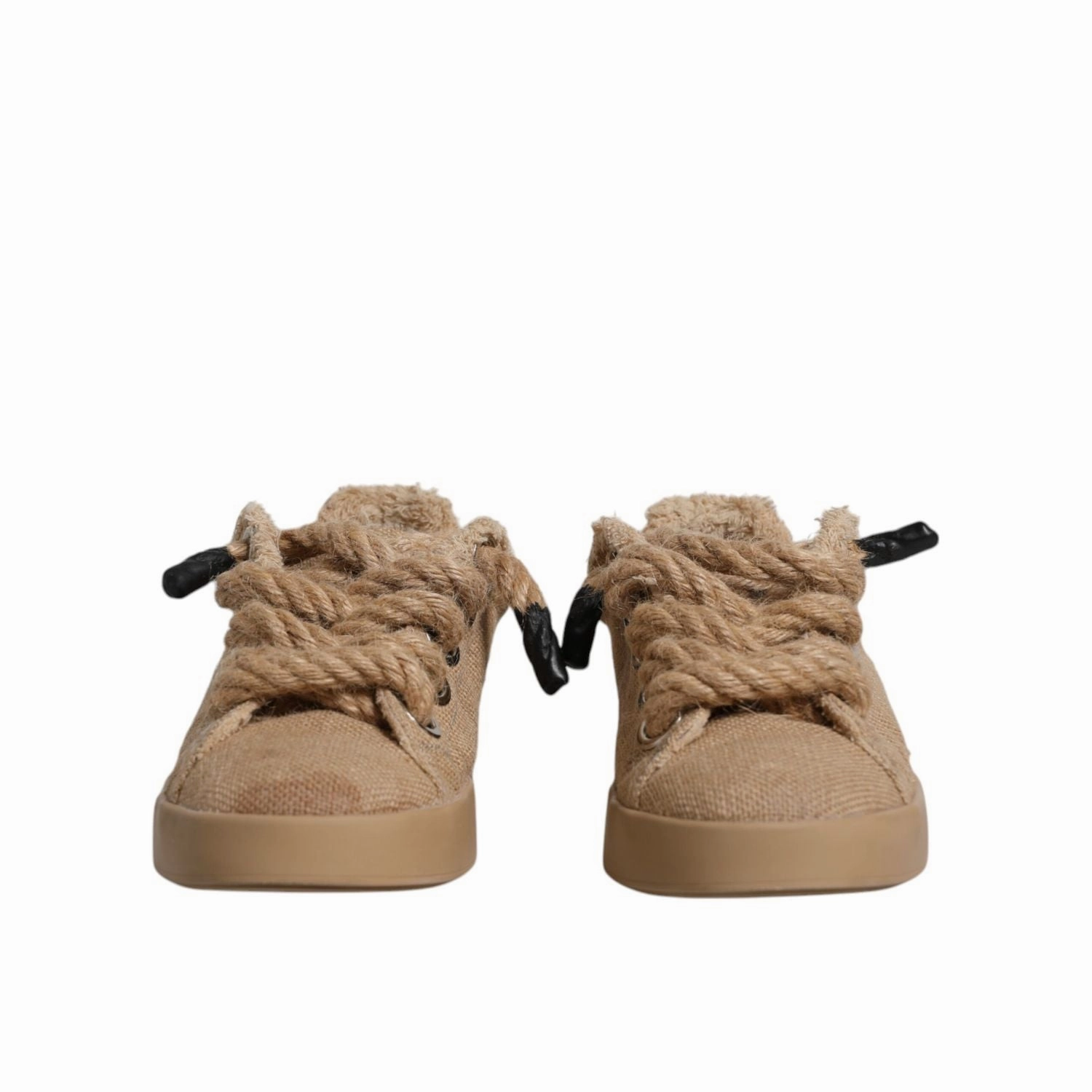 Animal Print Slip On Sneakers Dolce & Gabbana Brown Jute Fabric Low Top Men Sneakers Shoes