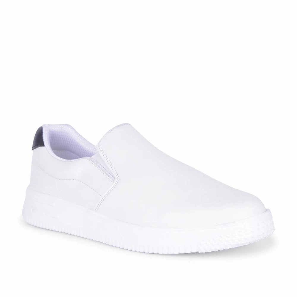 Casual Brown Shoe Leap7x Casual White Non-Lacing Sneakers For Men DUGLAS-2E By Liberty