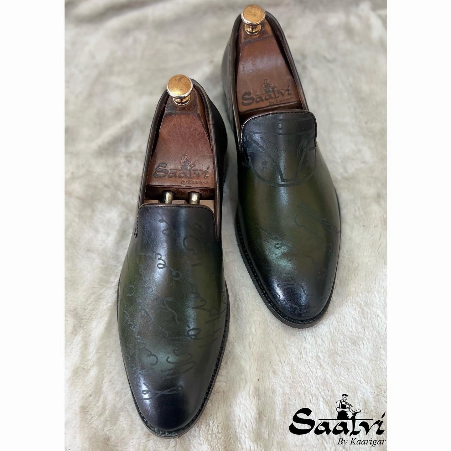 Signature Loafers Green Navy Penny Loafers