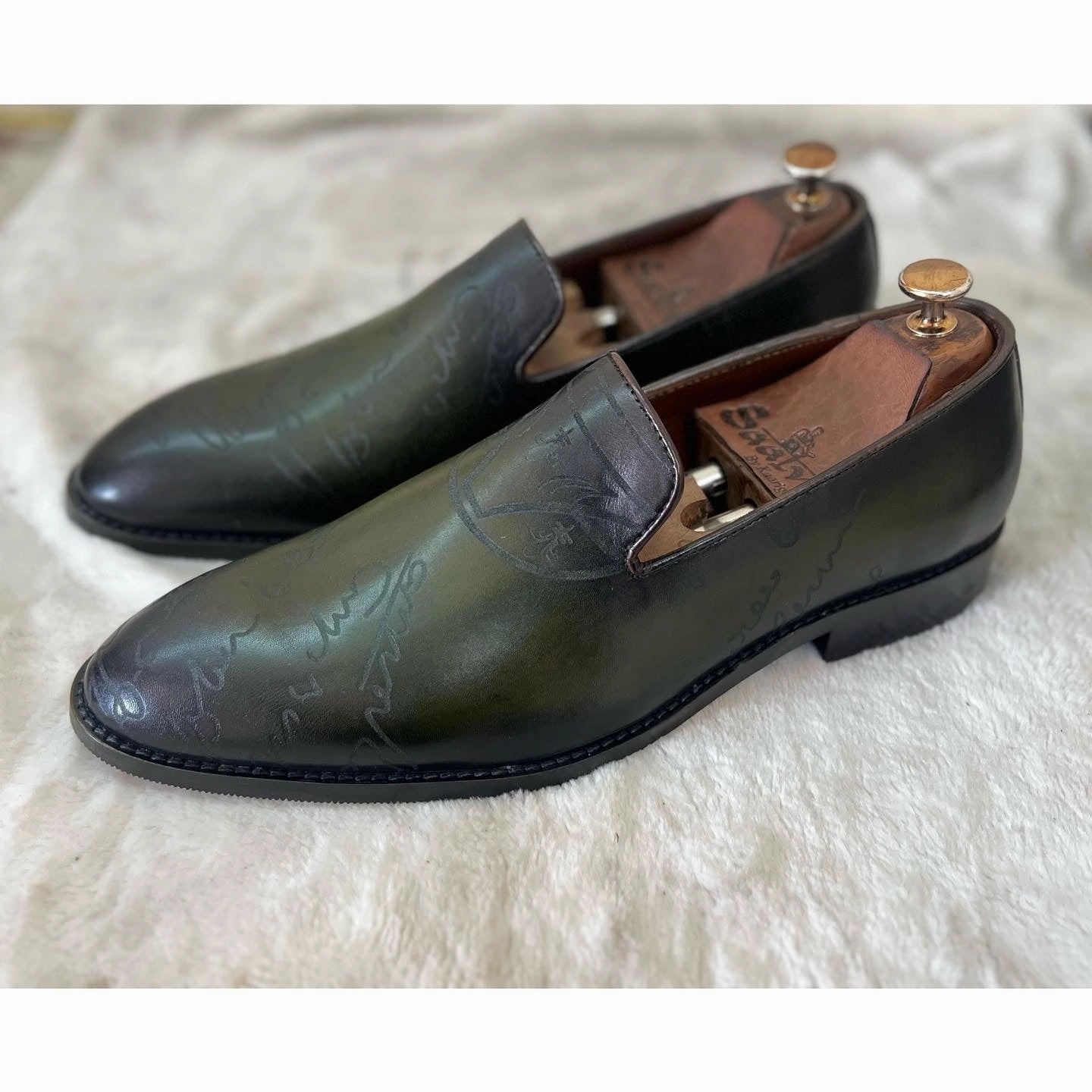 Celine Loafers Signature Loafers Green