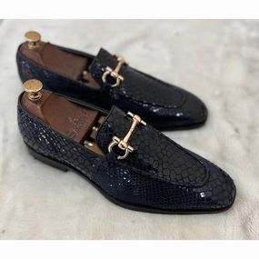 Snake Foil Loafers - Blue Loafers And Leather Jacket