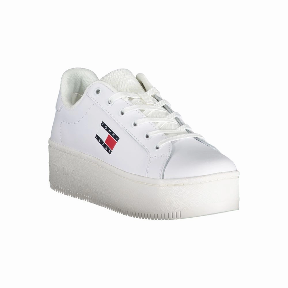 Leather Sneakers High Top Tommy Hilfiger White Polyester Sneaker