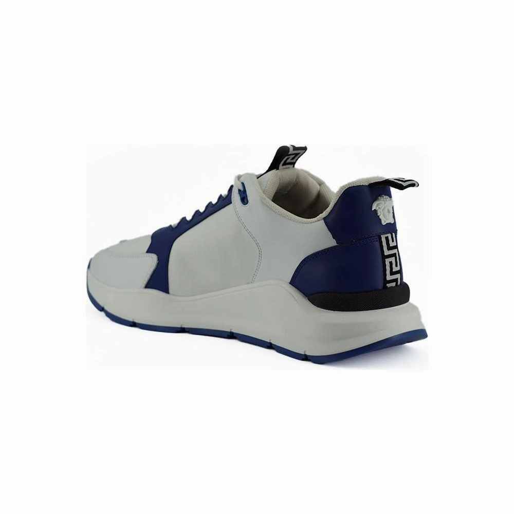 Josh Hart Sneakers Versace Elegant Blue and White Leather Sneakers