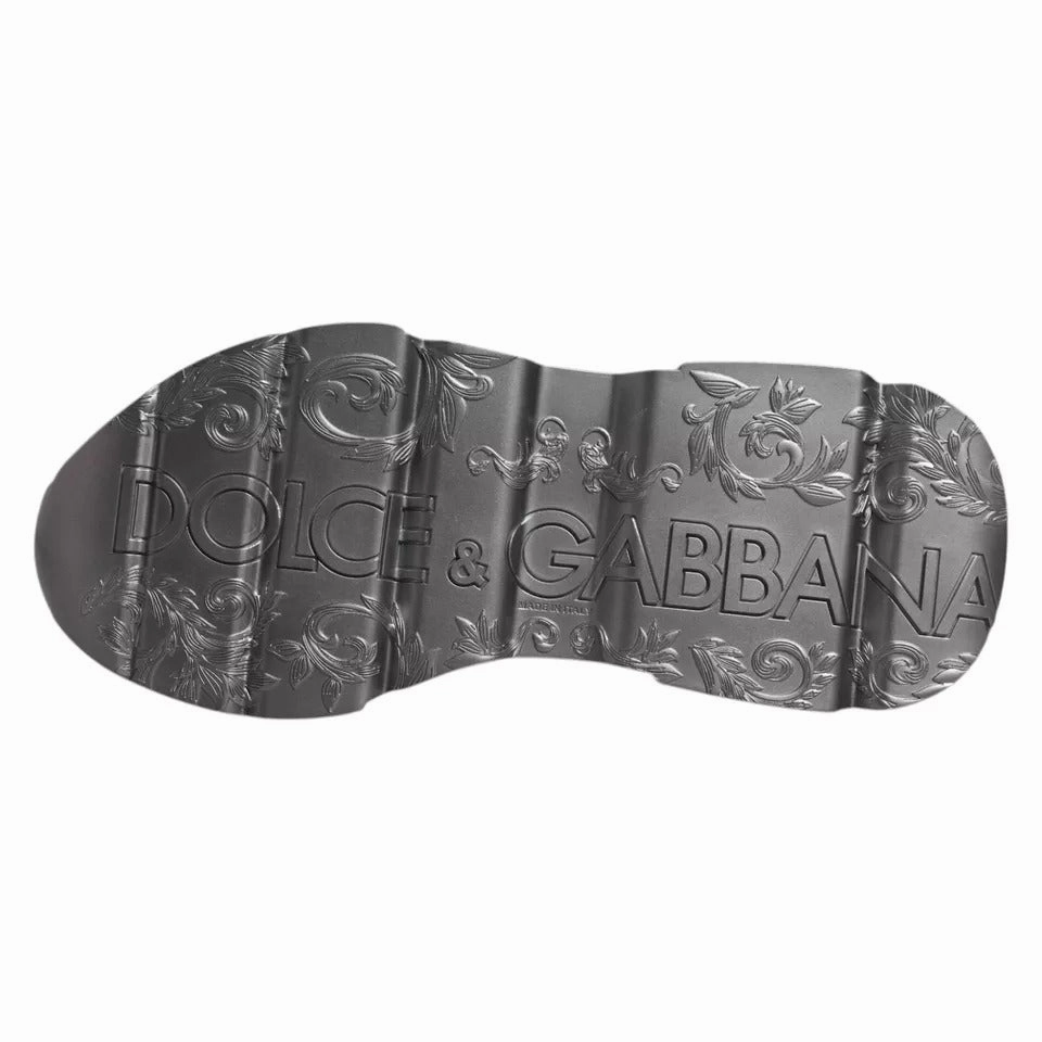 D Width Sneakers Dolce & Gabbana White Silver DAYMASTER Leather Sneakers Men Shoes