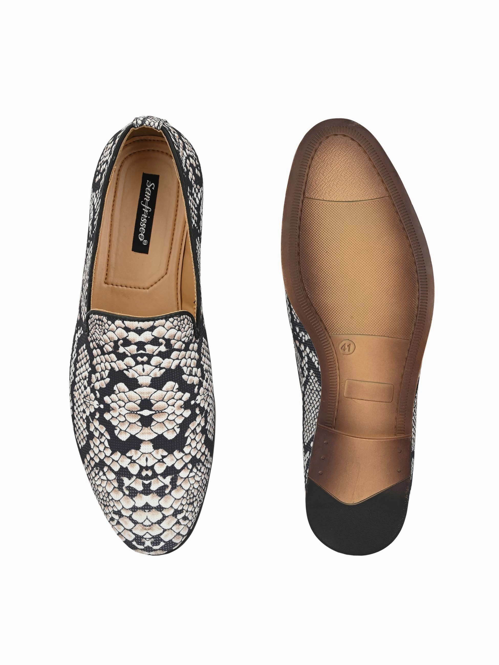 Snake Print Loafers Black Jeans Loafers