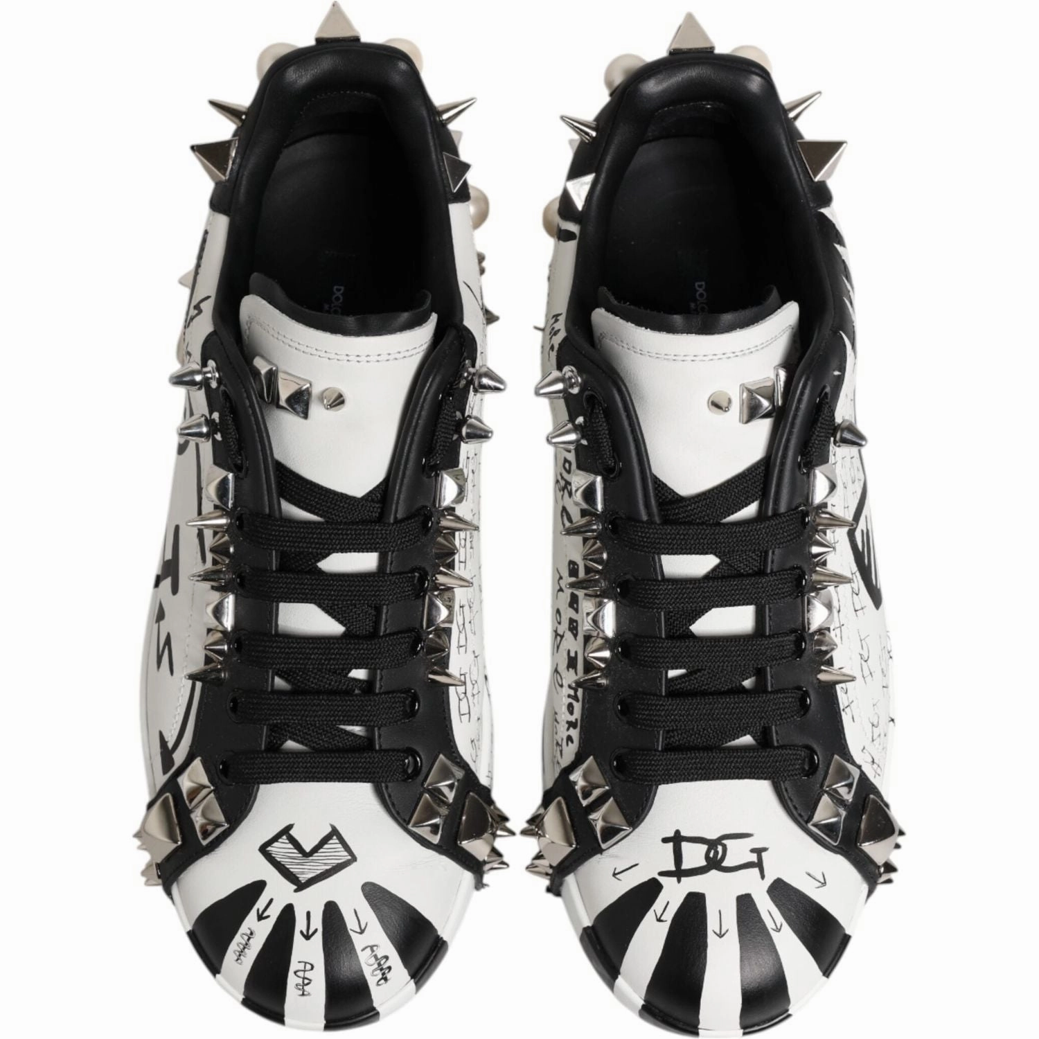 Dolce Vita Slip On Sneakers Dolce & Gabbana Black White Studded Low Top Sneakers Shoes