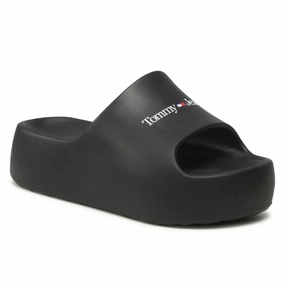 Harry Potter Slippers Adults Tommy Hilfiger Chunky Flatform Pool Slides - BLK