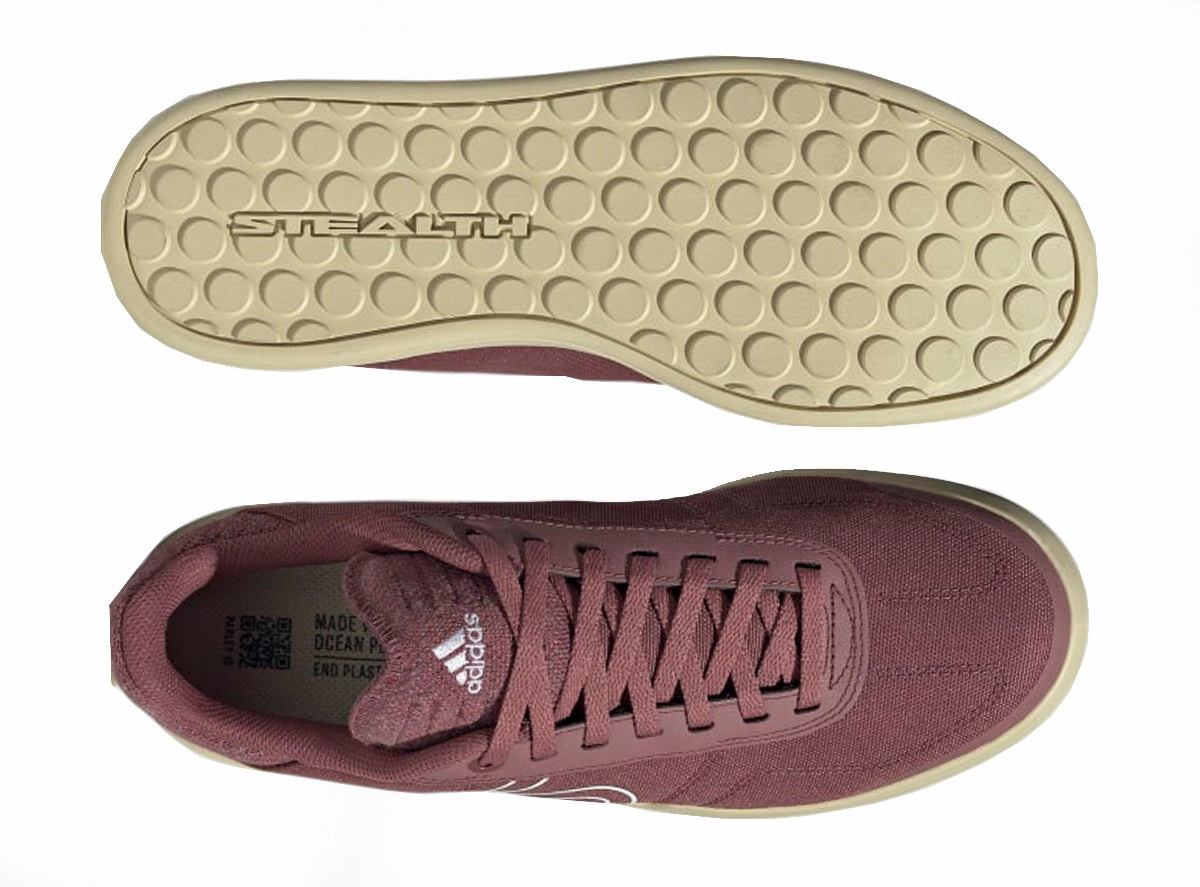 Five Ten Sleuth DLX Canvas Flat Pedal Shoe - Womens - Quiet Crimson-White-Sandy Beige - 2022 Football Shoes Flats