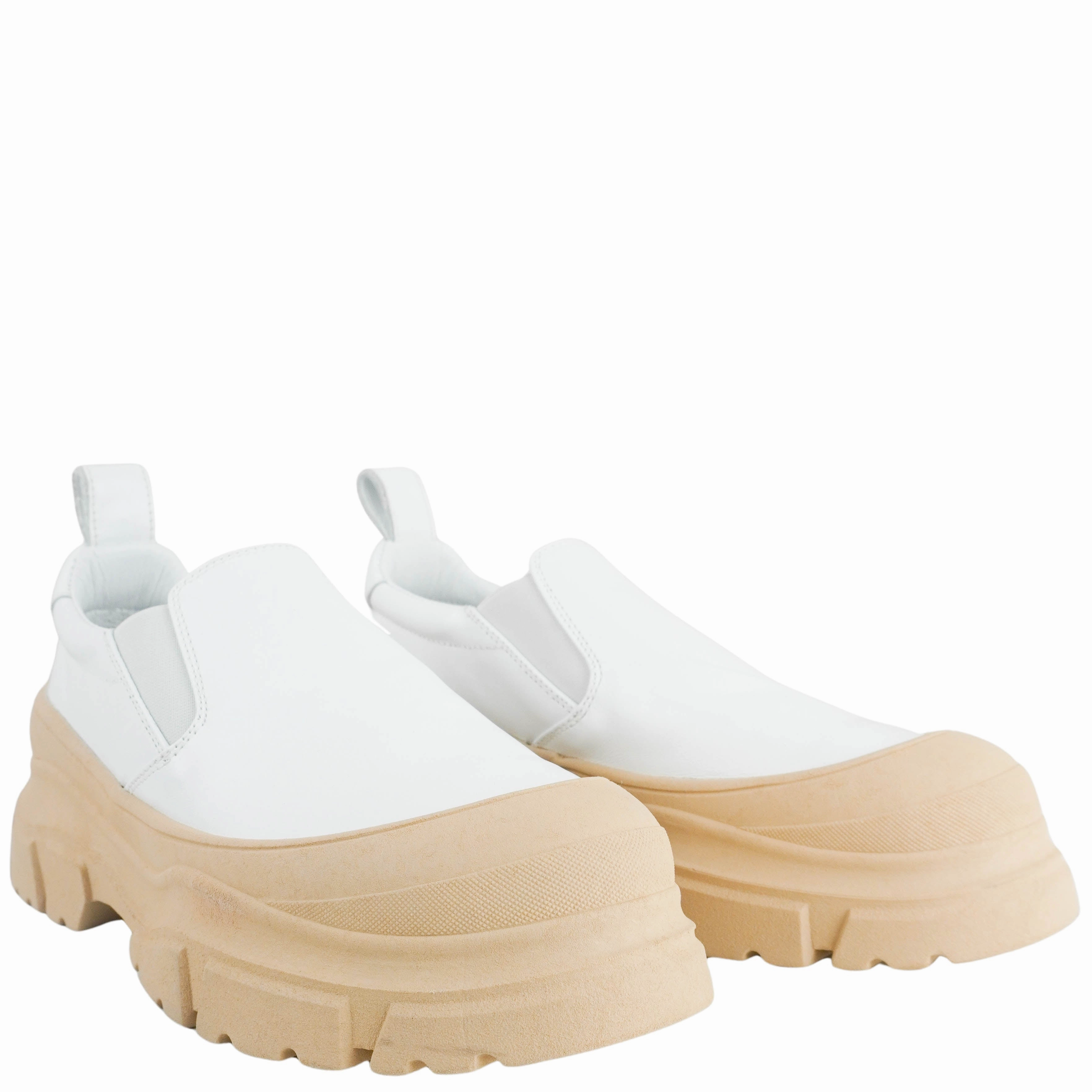 Running Shoe Insoles For Flat Feet Sofie D'Hoore Fano Slip On Shoes in White and Camel