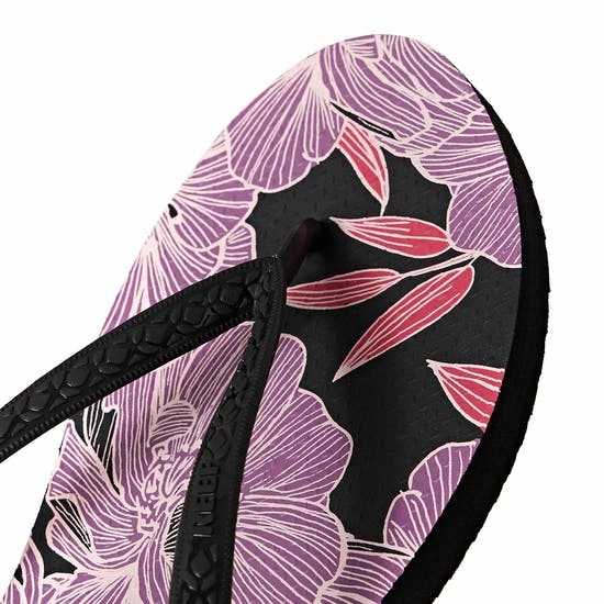 Waterproof Beach Flip Flops Reef Seaside Prints - Orchid Blossom
