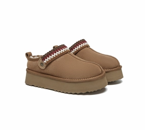 Oh Them Golden Slippers Song EVERAU UGG Slippers Sheepskin Wool Slingback Kintted Platform Maeve