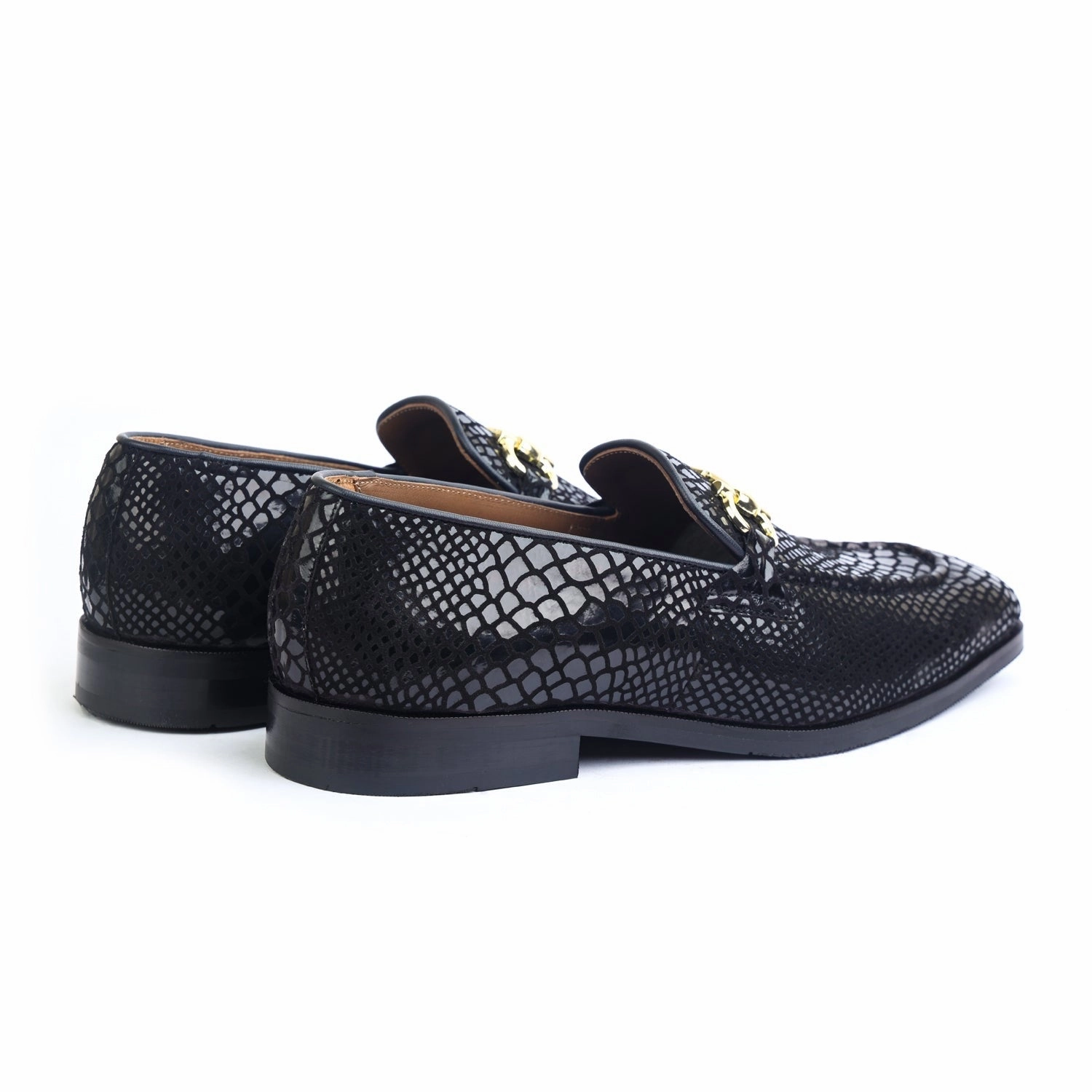 Snake Foil Loafers - Black Horsebit Accent Loafers