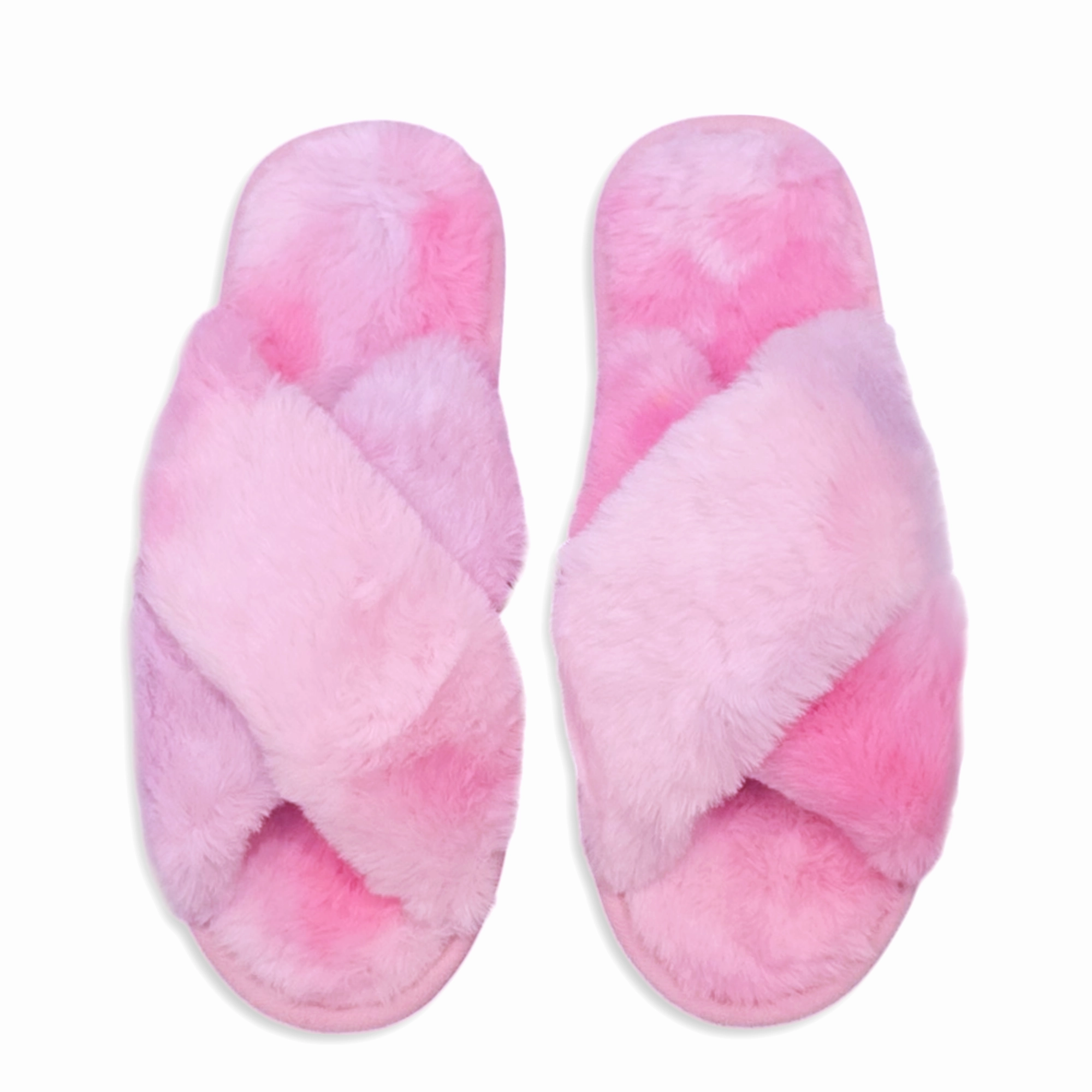 House Slippers On Sale Fadivo Women's Cozy X-Cross Faux Fur Nonslip Outsole Slippers