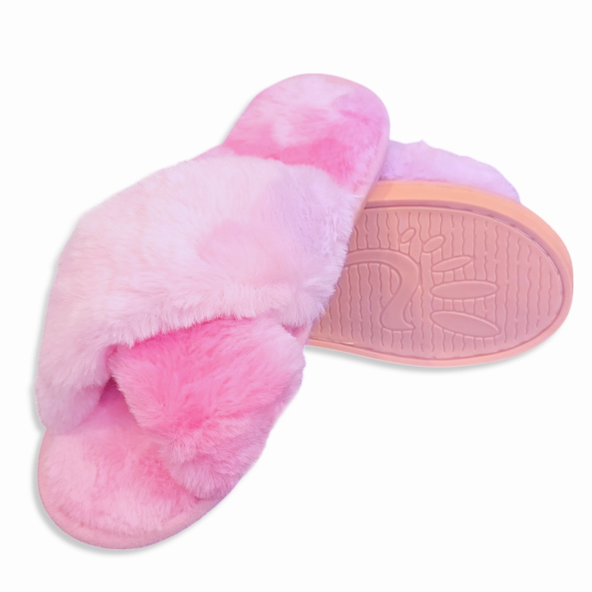 Fadivo Women's Cozy X-Cross Faux Fur Nonslip Outsole Slippers Thermal Slippers