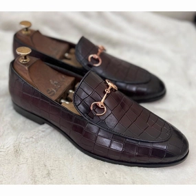 Horsebit Loafers - Wine Zebra Print Loafers