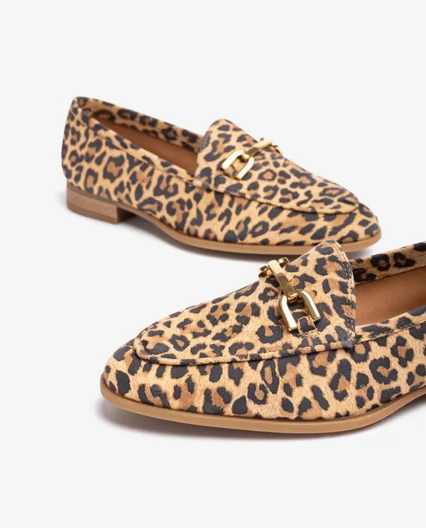 Unisa Dalcy Leopard Print Loafers Foot Loafers