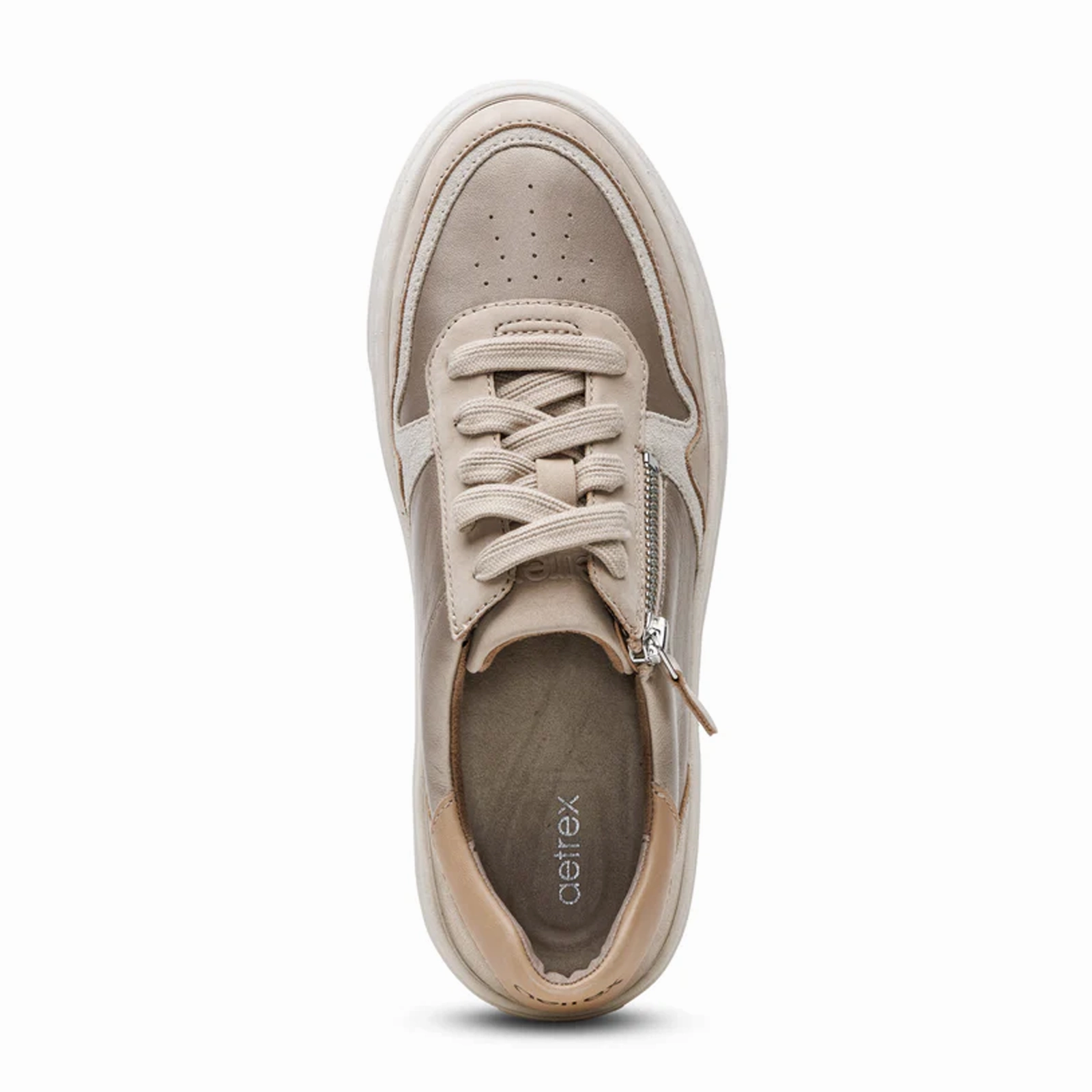 Casual Low Top Skate Shoes Sneakers Aetrex Leigh Sneaker (Women) - Tan