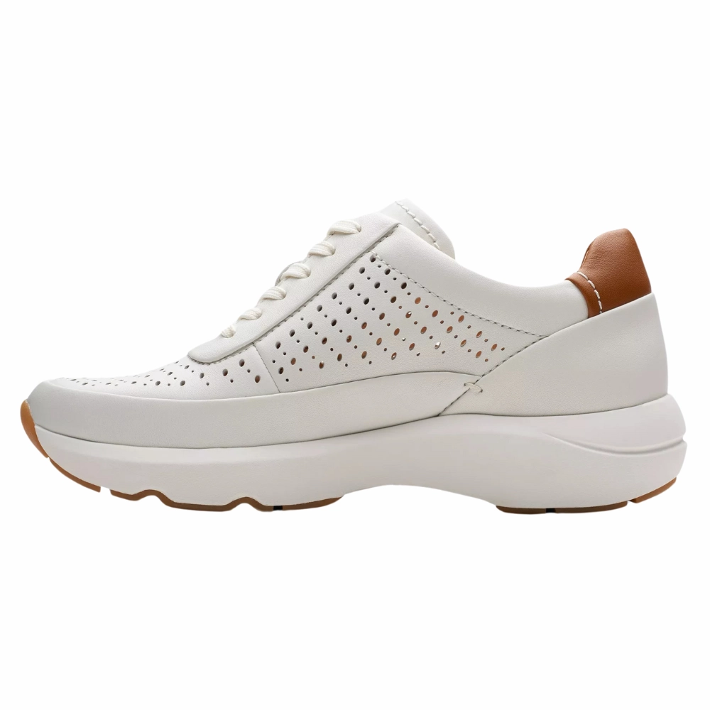 Clarks Tivoli Grace Off White Leather Sneaker (Women's) Casual Spring Shoes