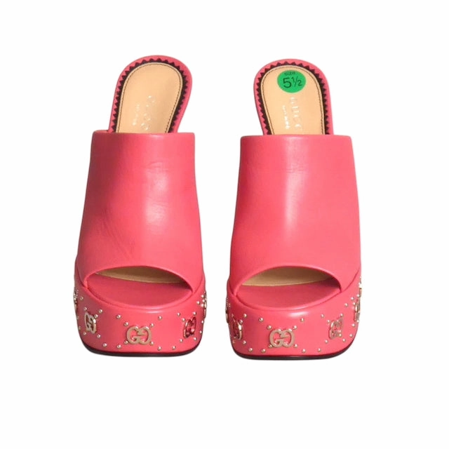 Closed Sandals GUCCI- NIB 2023 Pink Malaga Kid Platform Pumps, Size 35.5