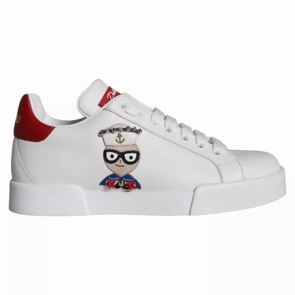 Dolce & Gabbana White Patch Calfskin Nappa Portofino Sneakers Shoes Emporio Armani Sneakers