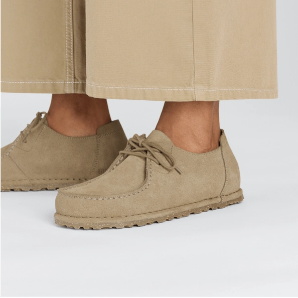 Birkenstock Utti Lace Suede Leather Gray Taupe Narrow Dame Baby Loafers