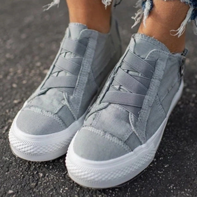 Best Cushioned Shoes For Flat Feet Lasperal 2020 Women Shoes Casual Vulcanize Flat Shoes Sneakers Girls Low-cut Zipper Trainers zapatos de mujer