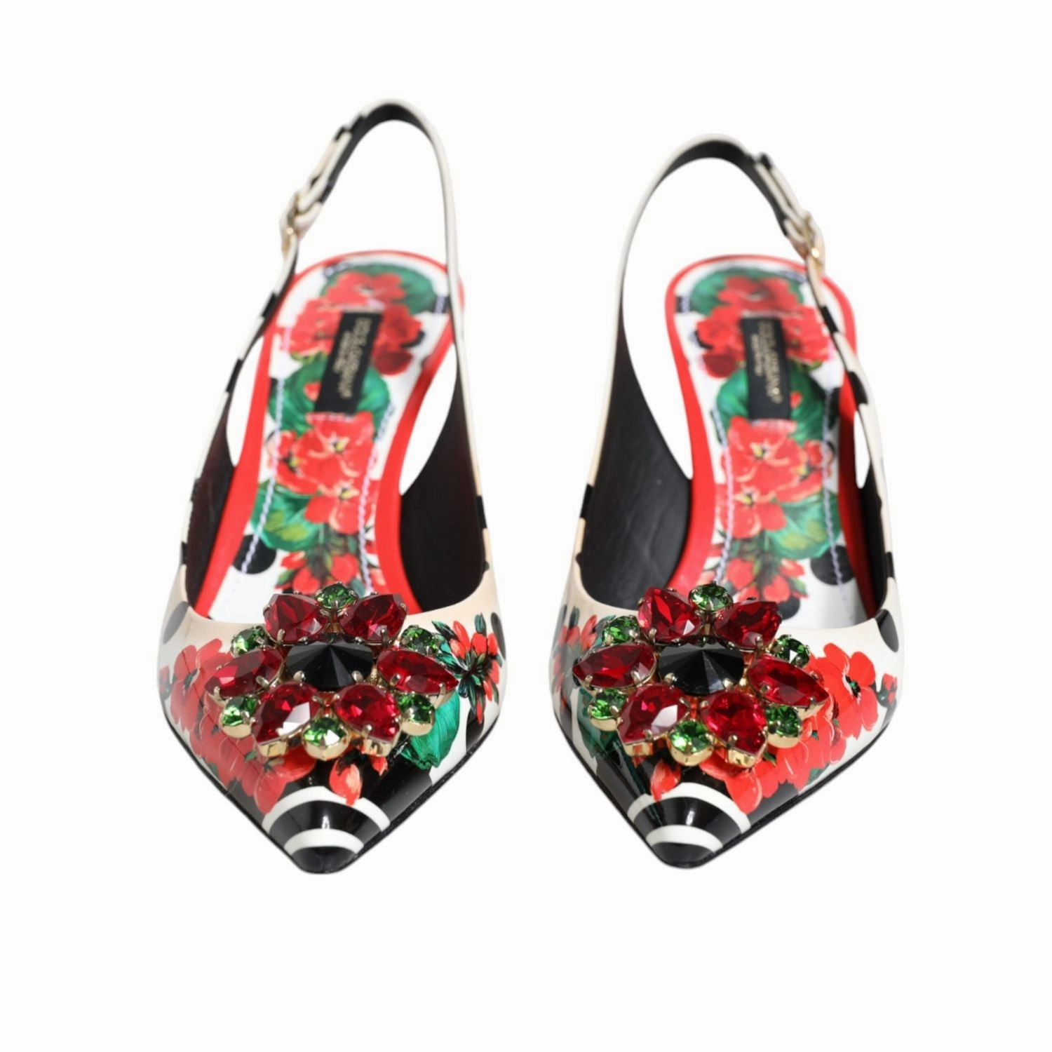 Dolce & Gabbana Multicolor Crystal Heels Slingback Shoes Best Sandals Comfort