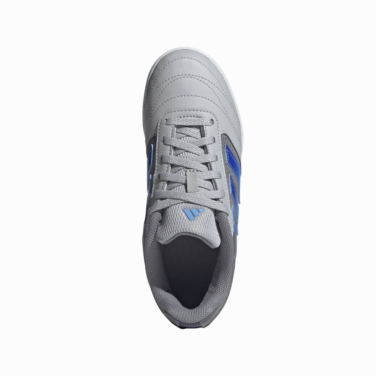 adidas Super SALA II Junior Indoor Soccer Shoes IE7560 Grey Two/Lucid Blue/Blue Burst Adidas Tour 360 Golf Shoes