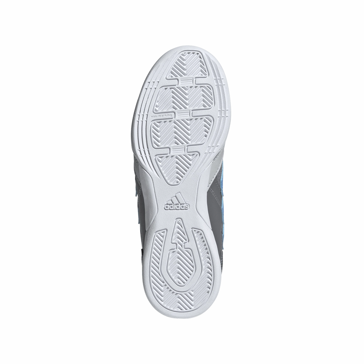 adidas Super SALA II Junior Indoor Soccer Shoes IE7560 Grey Two/Lucid Blue/Blue Burst Adidas Forum Low Basketball Shoes