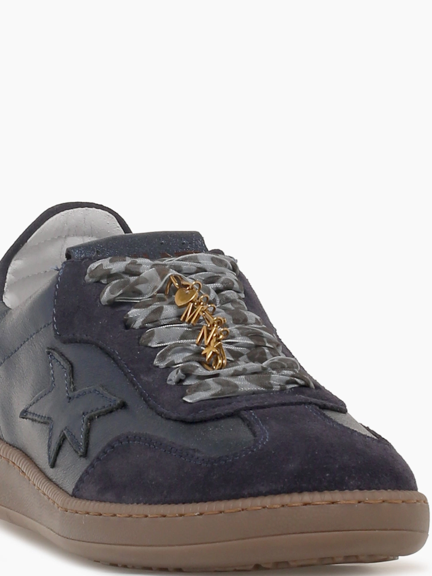 525 Navy Suede Flat Trainer Shoes