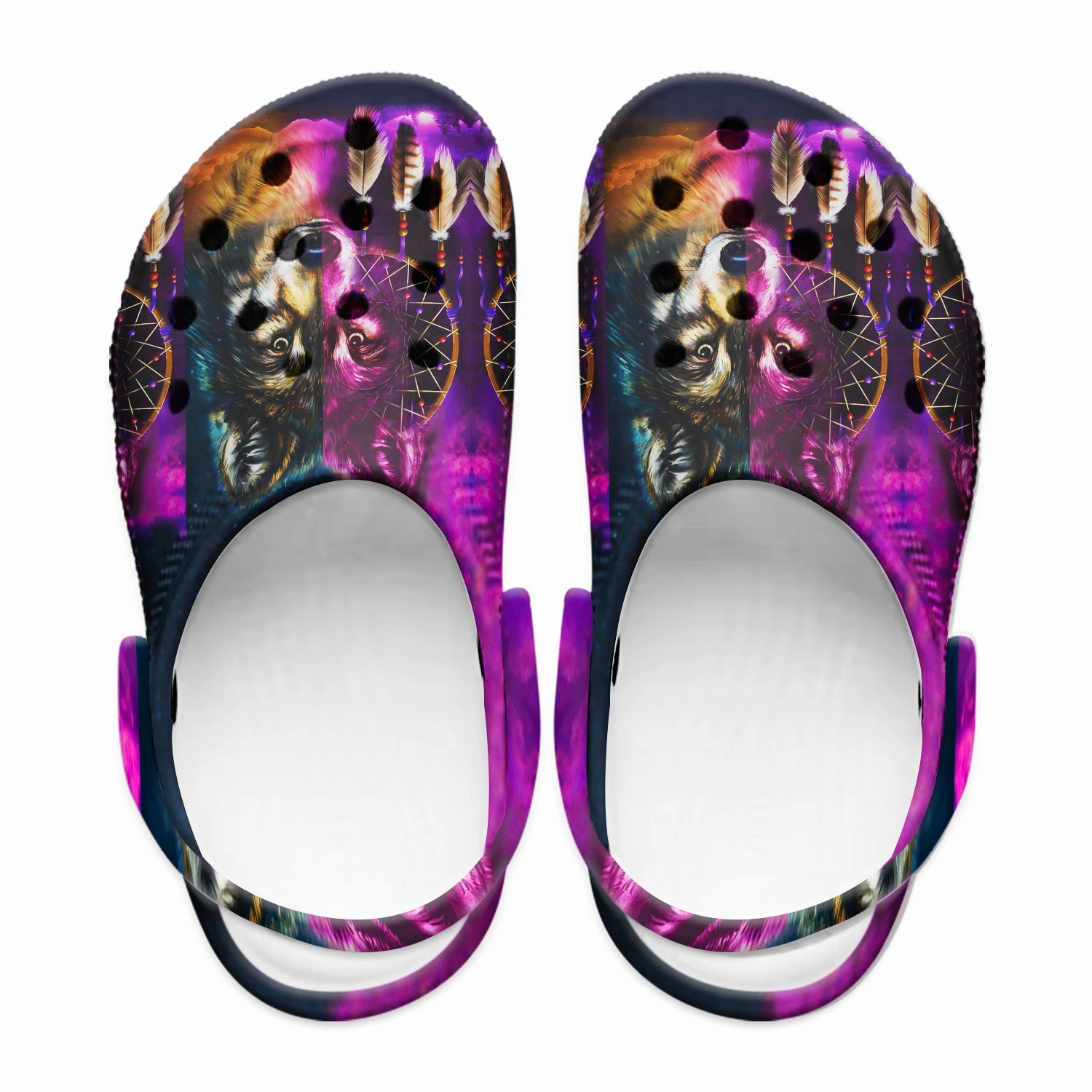 Native Pattern Clog Shoes For Adult and Kid 89102 New Sandals With Straps