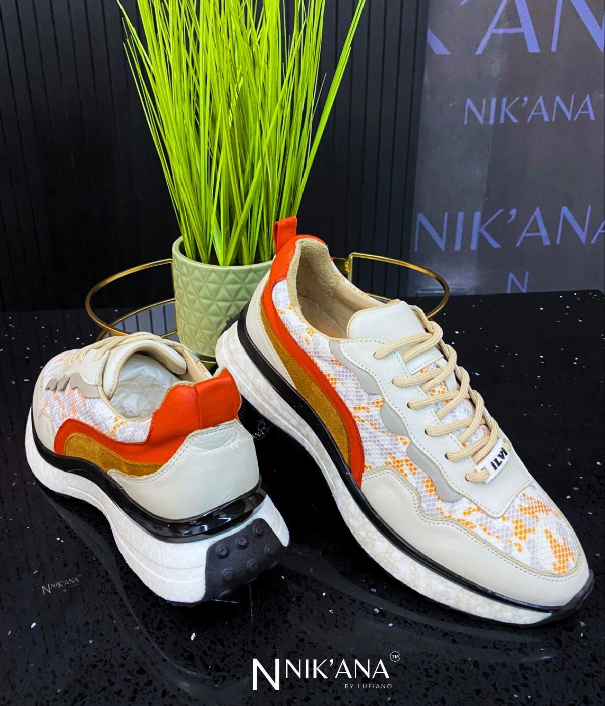 Beige Shoes iLVi061-Lace up: Biege