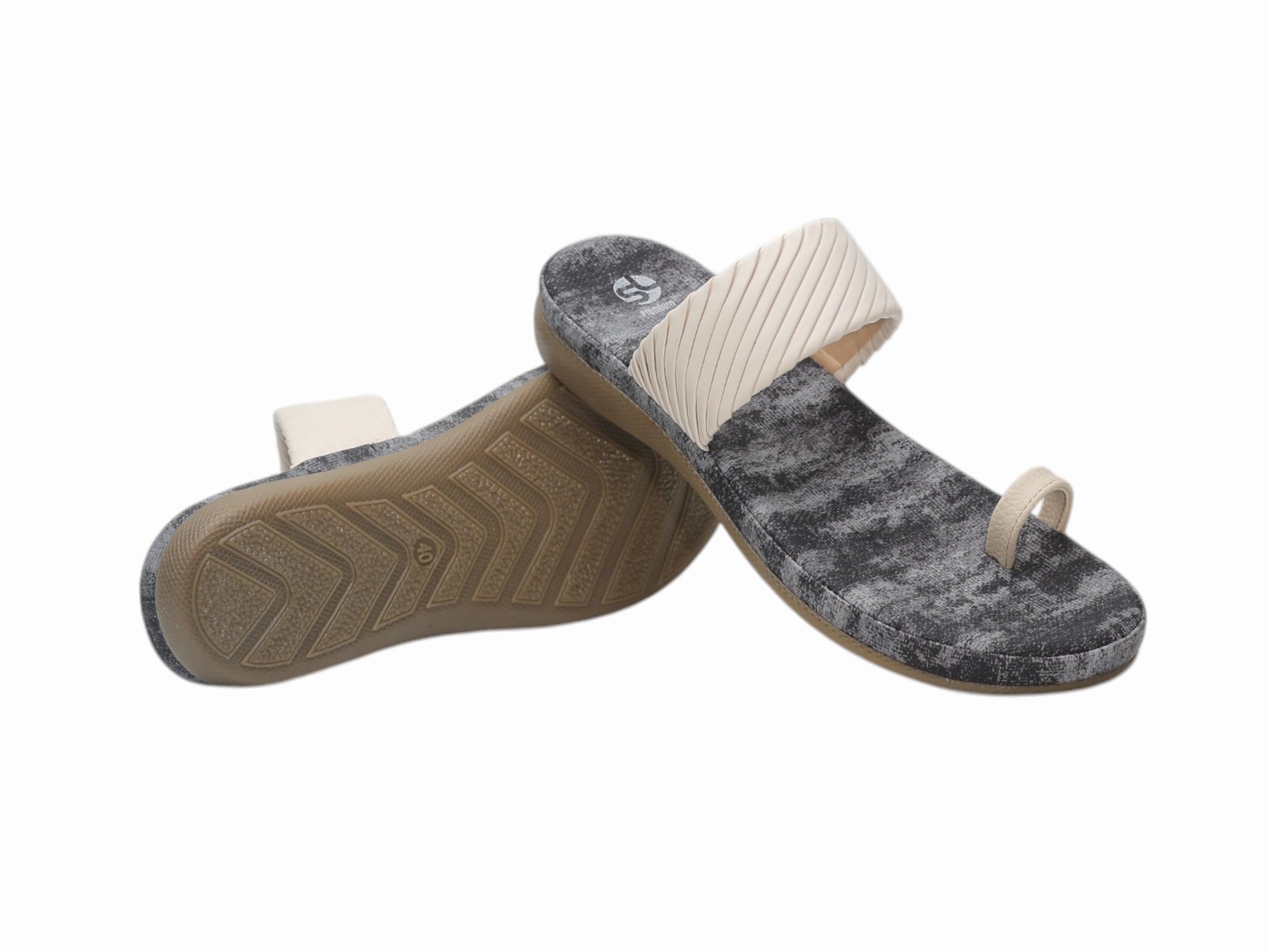 Jelly Flat Shoes Comfort Ladies Chappal 57156