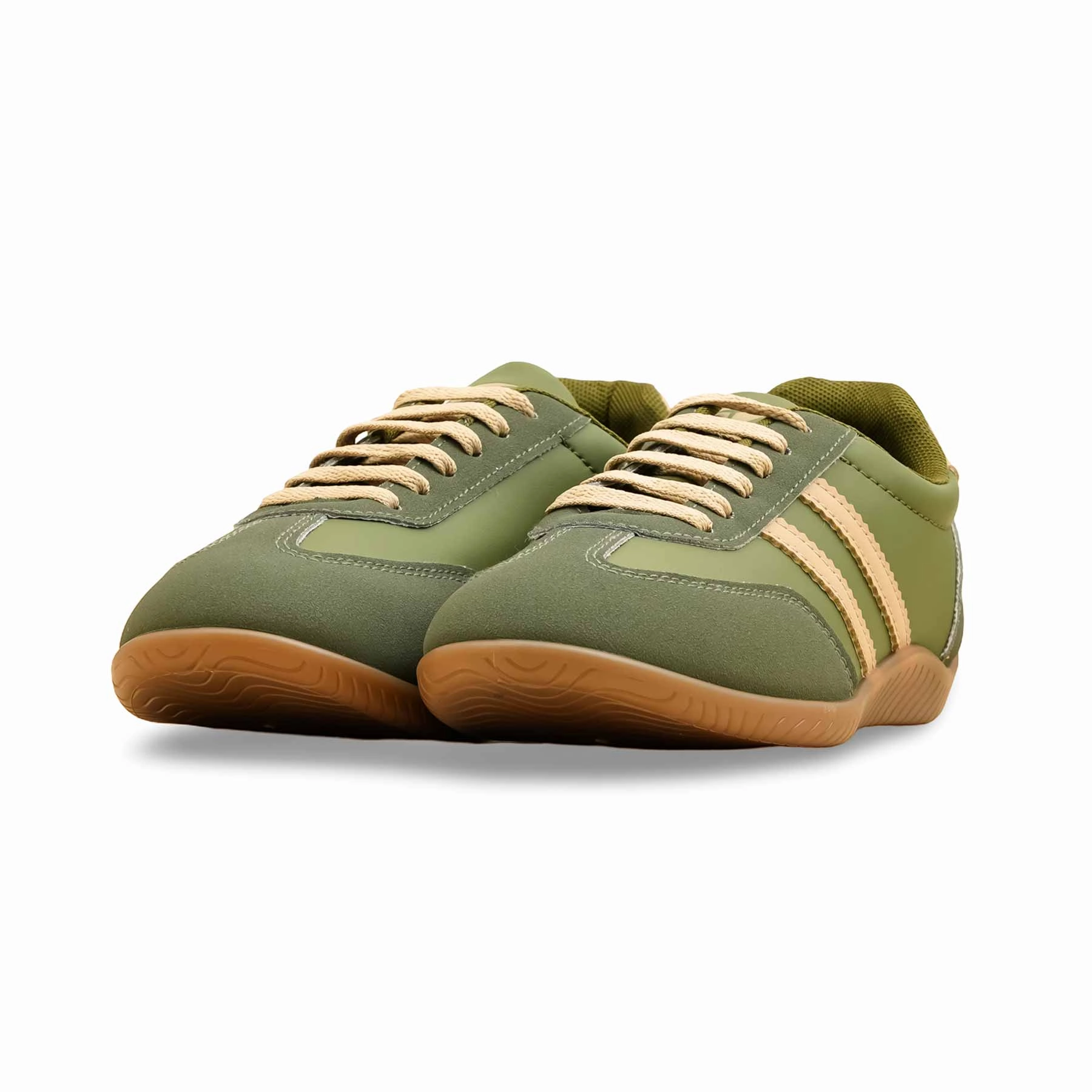 Olive Casual Sneaker For Women AT7456 Casual Work Shoes With Jeans